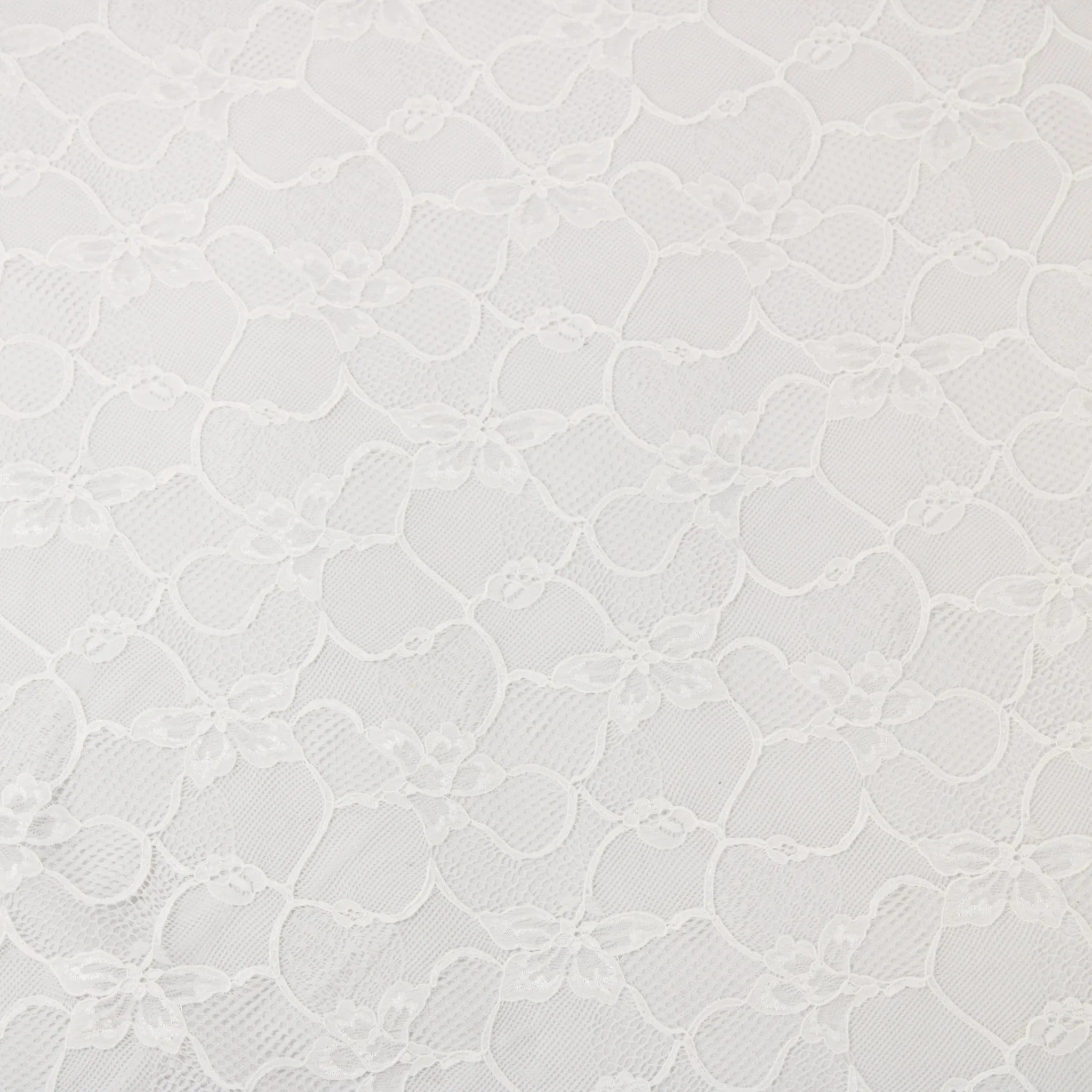 WHITE FLORAL STRETCH LACE