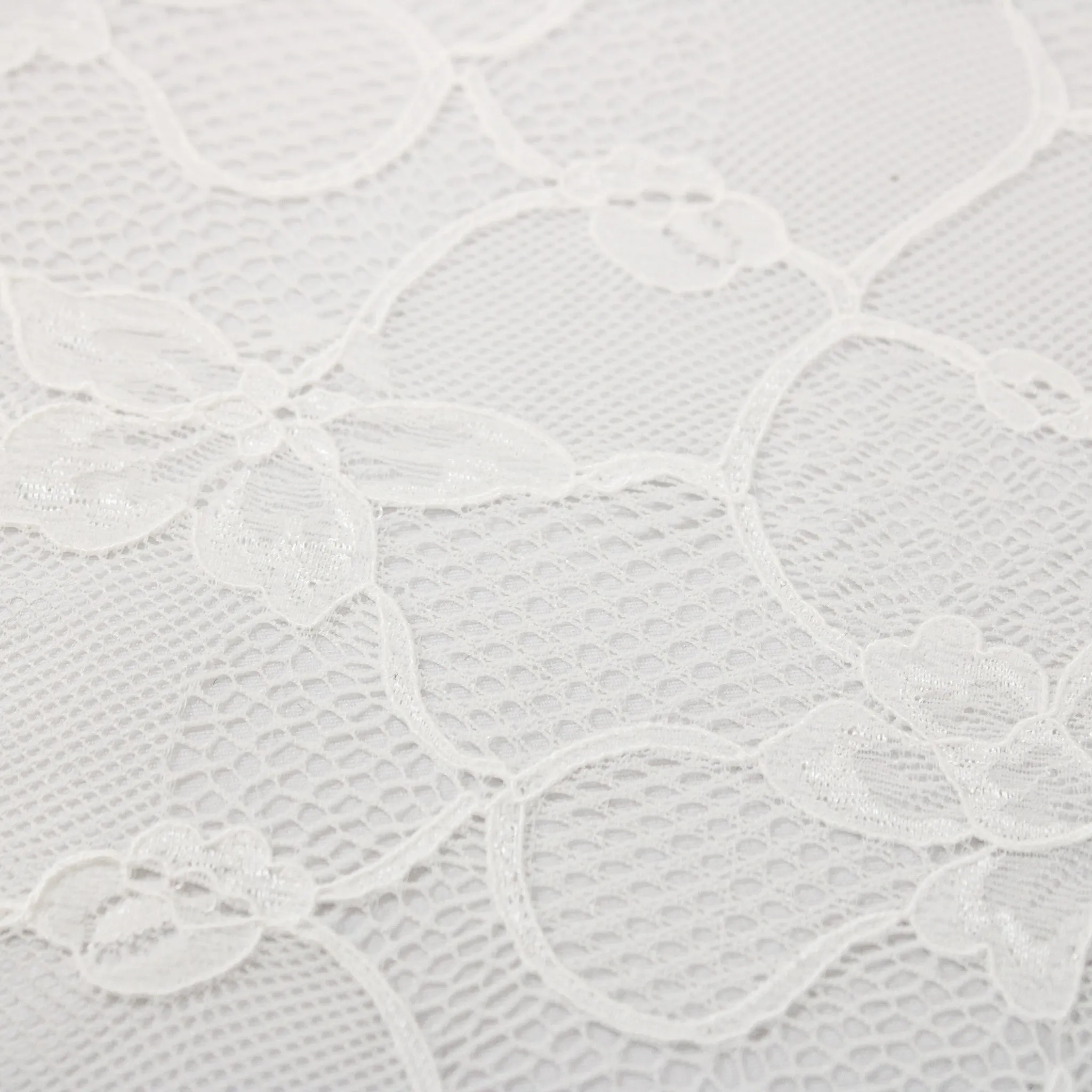 WHITE FLORAL STRETCH LACE