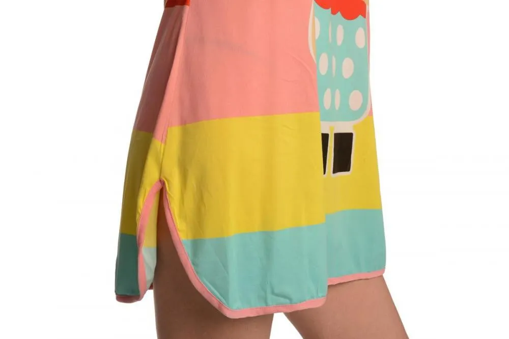 Winking Bear On Salmon Pink Lightweight Dress