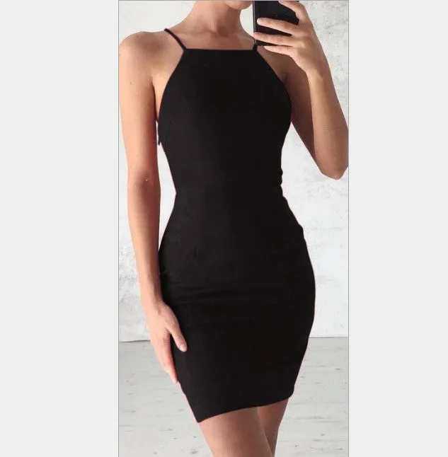 Women’s Sleeveless Spaghetti Strap Bodycon Dress