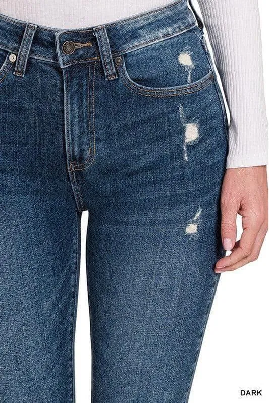 ZENANA High Rise Cropped Skinny Denim Pants