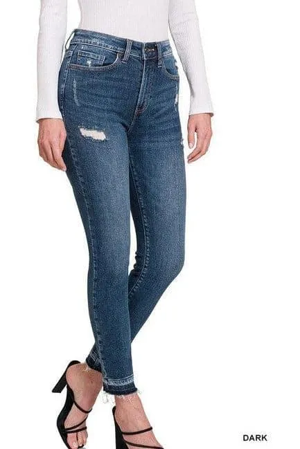 ZENANA High Rise Cropped Skinny Denim Pants