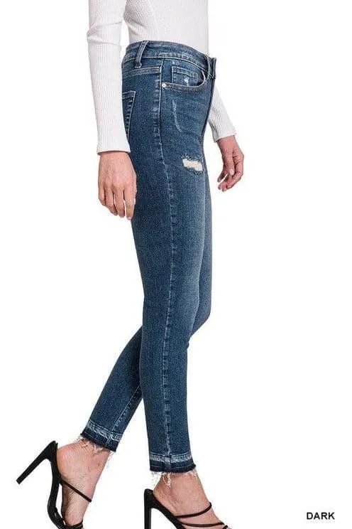 ZENANA High Rise Cropped Skinny Denim Pants
