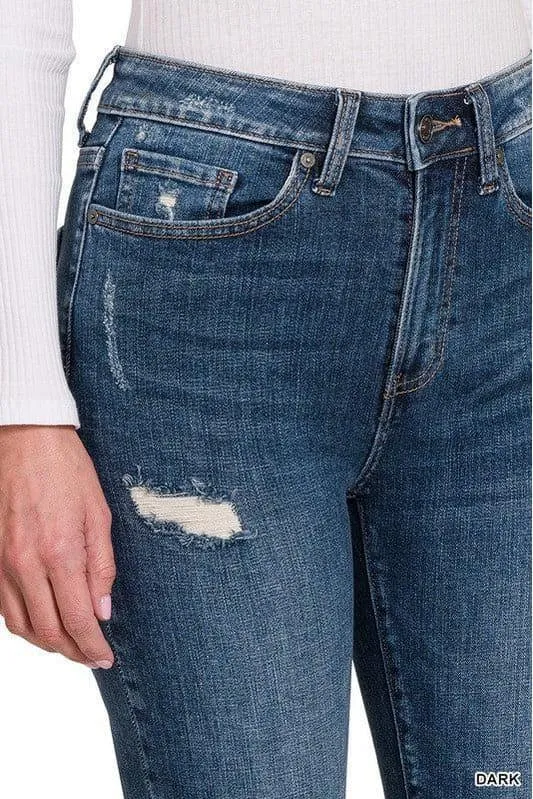 ZENANA High Rise Cropped Skinny Denim Pants