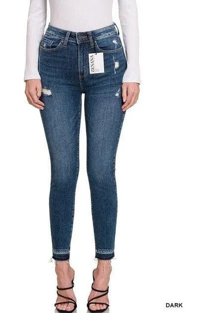 ZENANA High Rise Cropped Skinny Denim Pants