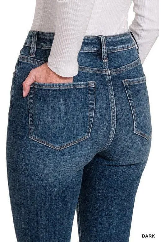 ZENANA High Rise Cropped Skinny Denim Pants