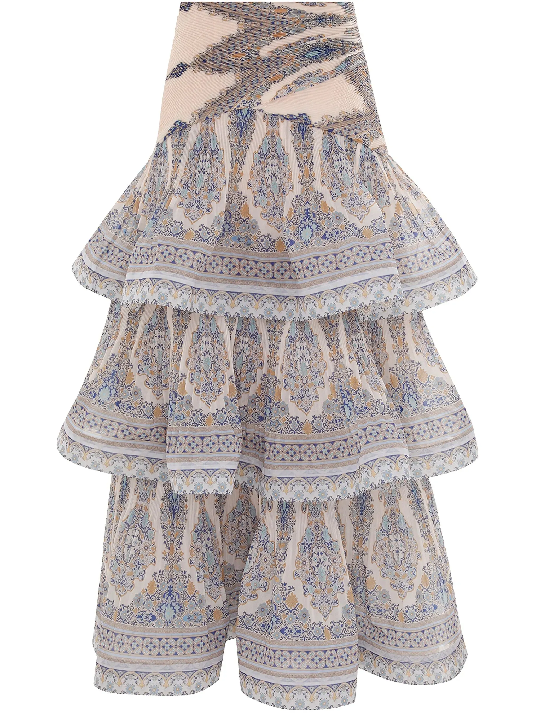 ZIMMERMANN - Tiered Plissé-Effect Maxi Skirt